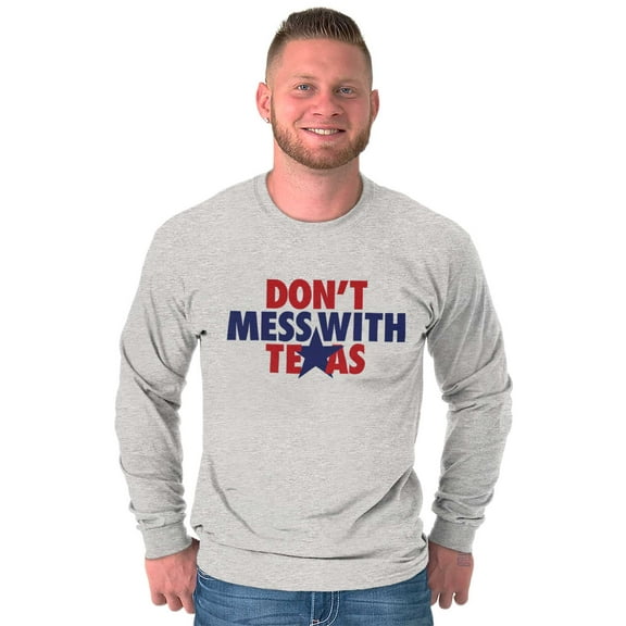 Texas Lone Star State Motto Cool TX Plus Size Long Sleeve Graphic Tee Shirt Brisco Brands 3X