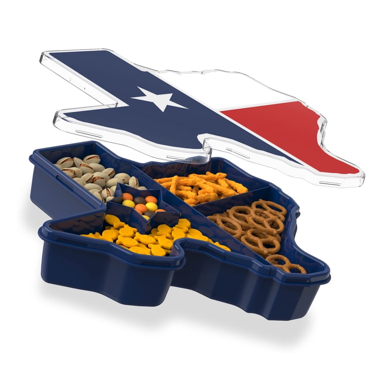 Cook With Color 5-Compartment Snack Container, Texas State Shape