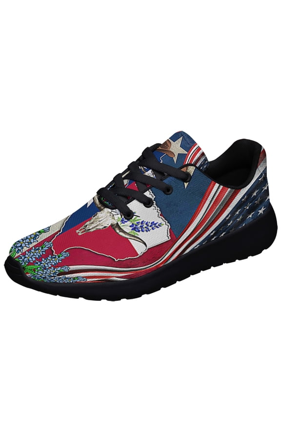 Texas Longhorn Bluebonnet Shoes Sneakers Black Size 3.5
