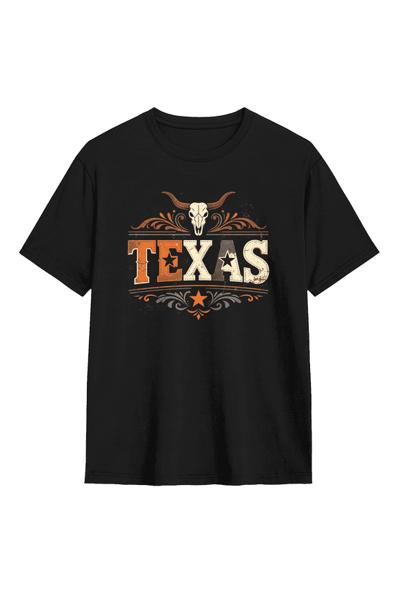 Texas Longhorn Cool Graphic Tee For Men And Women, Travel Casual Cotton Short Sleeves T-Shirt