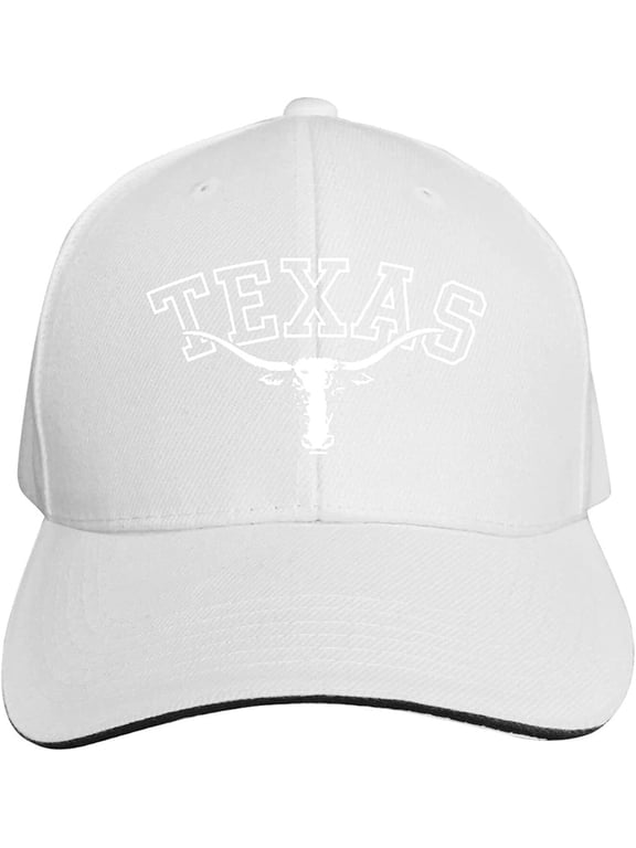 Texas Longhorn Lone Star State Texas Strong Hat Baseball Cap Duck Tongue Cap Outdoor Cap Fashion White Unisex Adjustable