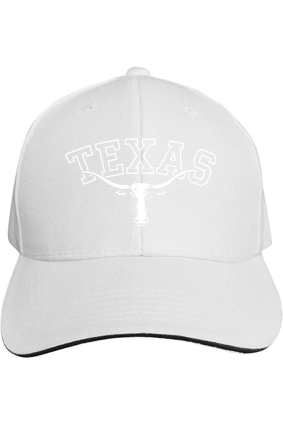Texas Longhorn Lone Star State Texas Strong Hat Baseball Cap Duck Tongue Cap Outdoor Cap Fashion White Unisex Adjustable