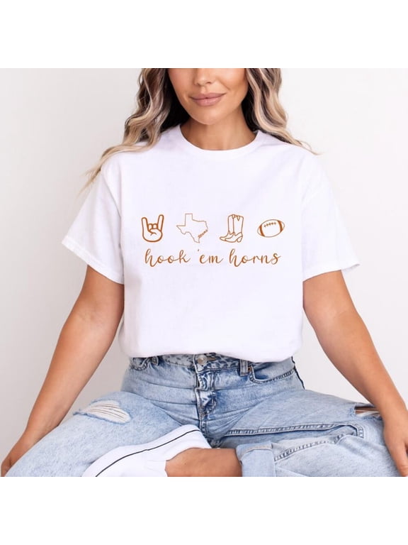 Texas Longhorn Texas Football Hook Em Texas Longhorns Ut Texas Ut Game Day T-Shirt WHITE Unisex S-5XL Hot Trending Shirt, Vintage Birthday Gift