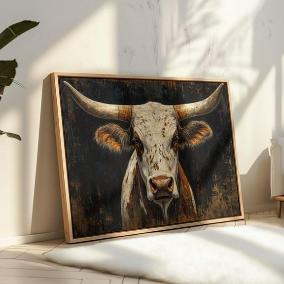 Texas Longhorn Wall Art, Rustic Western Decor, Farmhouse Cattle Print, Bold Ranch Style Artwork, Country Home Wall Decor Cowboy Inspired Art Wall Art, Modern Wall Decor, 8x12 UNFRAMED