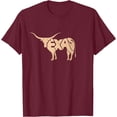 thumbnail image 1 of Texas Longhorn Word Art Cool Animal Softstyle Unisex T-Shirt,Maroon Color,Size XL, 1 of 5