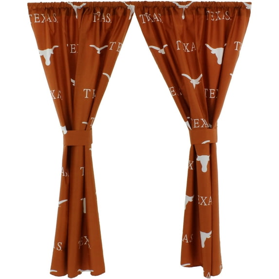 Texas Longhorns 100% Cotton, 63" Curtain Panels, Set of 2