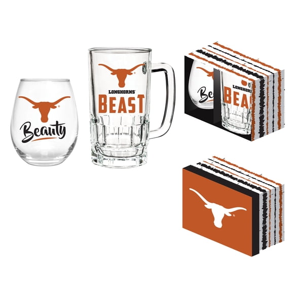 Texas Longhorns 17oz. Stemless Wine Glass & 16oz. Mug Gift Set