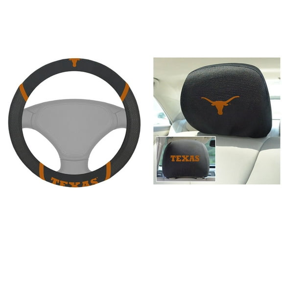 Texas Longhorns 2 Headrest Covers And Wheel Cover