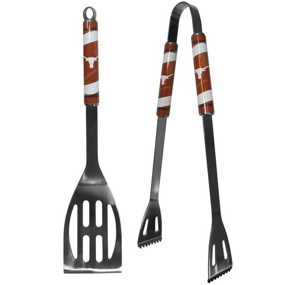 Siskiyou Sports C2BQ22 NCAA Texas Longhorns 2 Piece Steel BBQ Tool Set