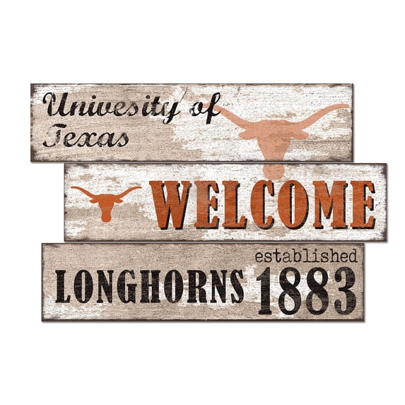 Texas Longhorns 24" 3-Plank Welcome Sign