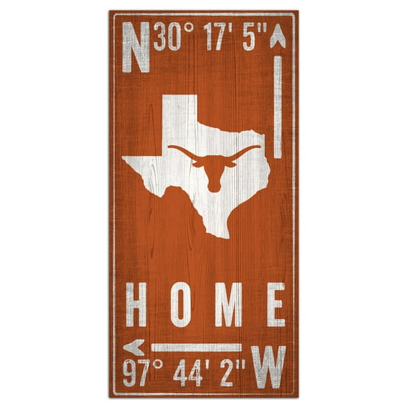 Texas Longhorns 6'' x 12'' Team Coordinate Sign