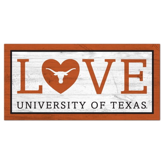 Texas Longhorns 6'' x 12'' Team Love Sign