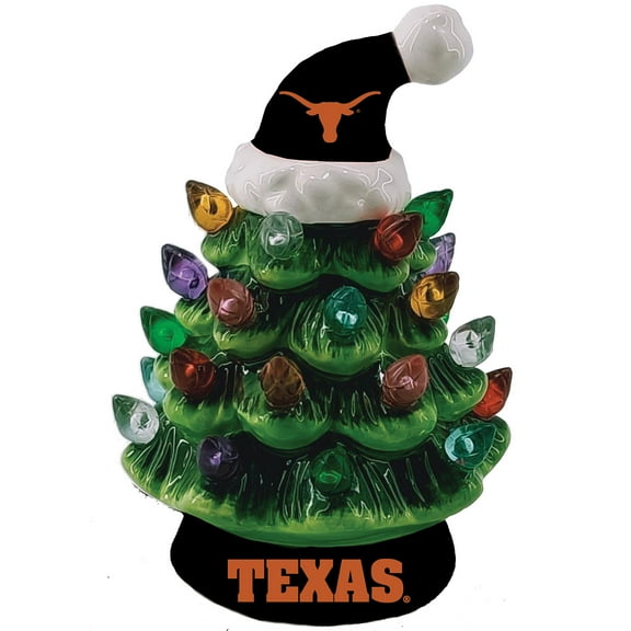 Texas Longhorns 8" Light Up Ceramic LED Christmas Tree