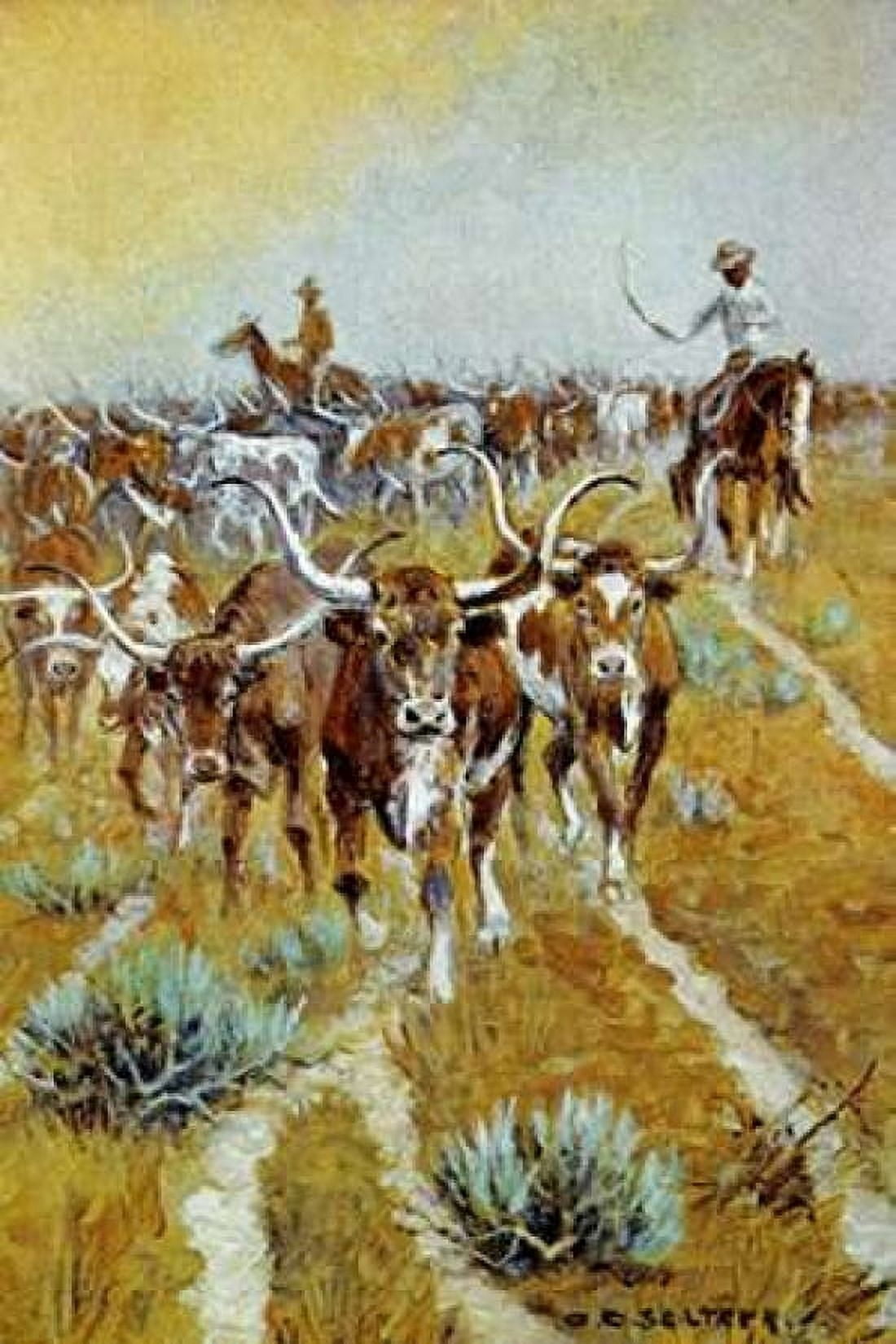 Texas Longhorns Canvas Art - Olaf C Seltzer (24 x 36)