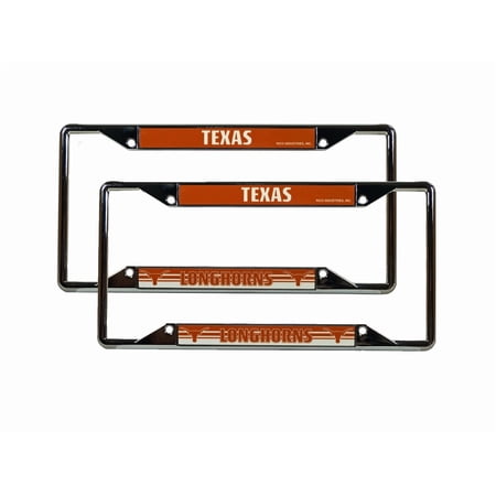 Texas Longhorns Chrome EZ View License Plate Frame - Set of 2 Frames