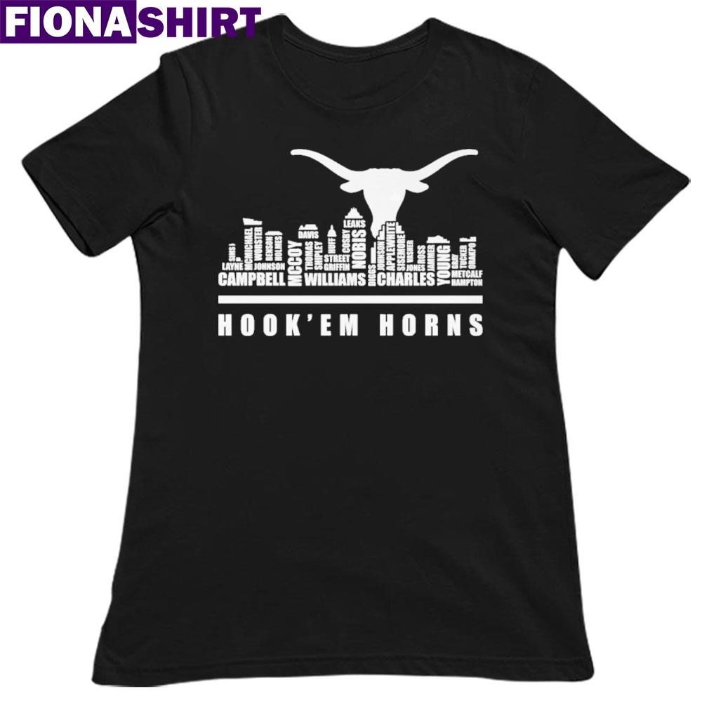 Texas Longhorns City Skyline In 2024 Hook'em Horns Tshirt