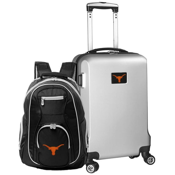 Texas Longhorns Deluxe 2-Piece Backpack and Carry-On Set - Silver
