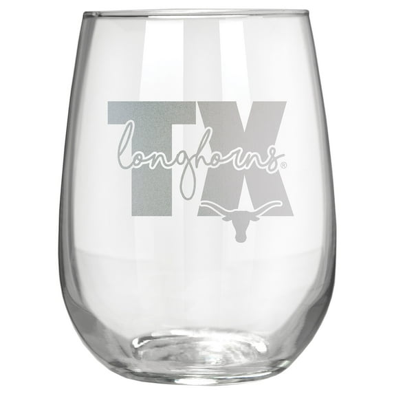 Texas Longhorns Etched 17oz. City Stemless Wine Glass