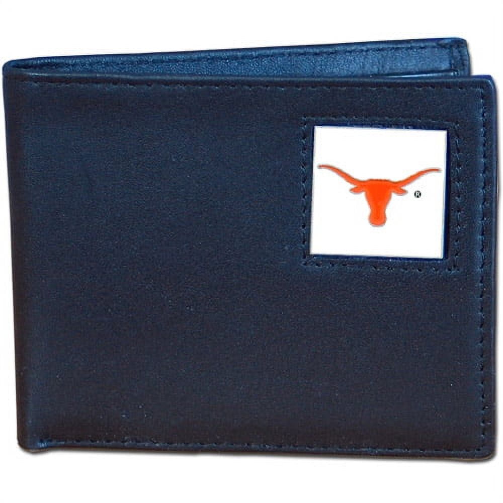 Texas Longhorns Leather Bifold Wallet Packaged in Gift Box