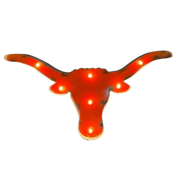 Texas Longhorns Logo Lighted Recycled Metal Wall Decor