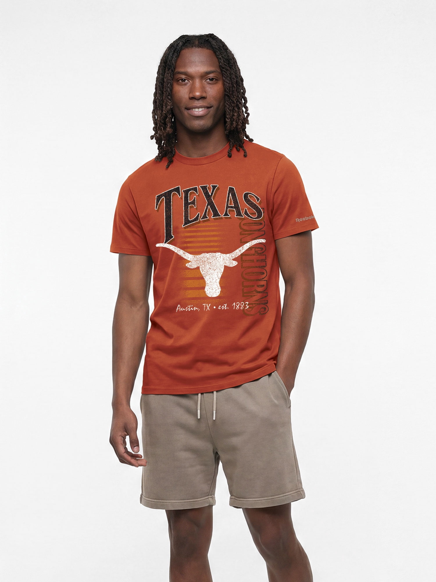 Texas Longhorns Reebok Mens Crew Neck Short Sleeve T-Shirt