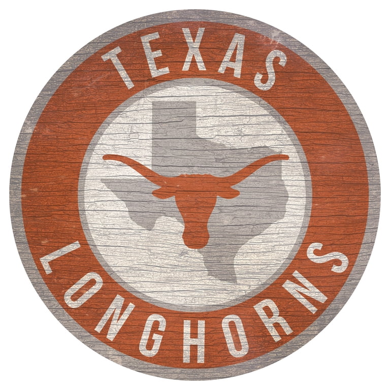 Texas Longhorns Sign Wood 12 Inch Round State Design - Walmart.com