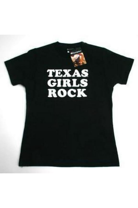 Texas Longhorns T-shirt By Champion - Texas Girls Rock - Black
