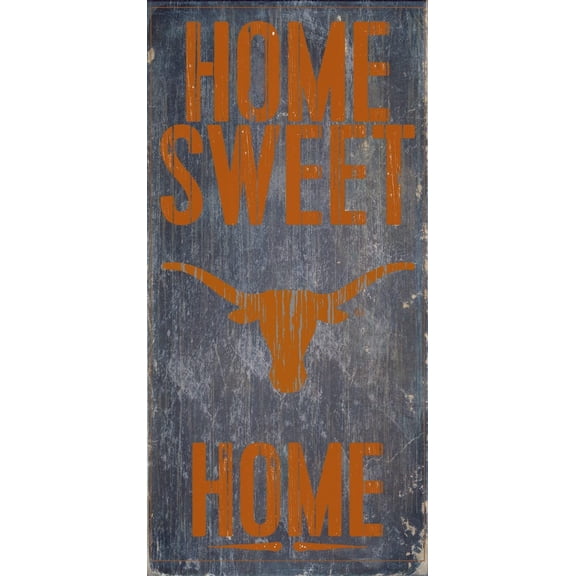 Texas Longhorns Wood Sign - Home Sweet Home 6"x12"