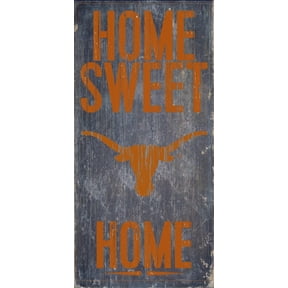 Texas Longhorns Wood Sign - Home Sweet Home 6"x12"