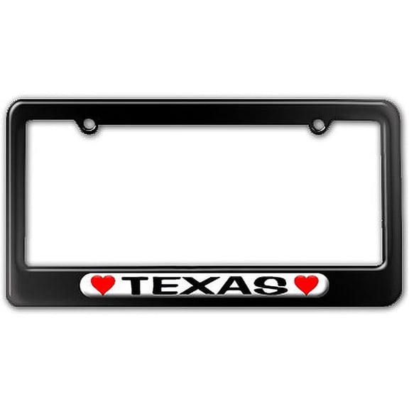 Texas Love with Hearts License Plate Frame