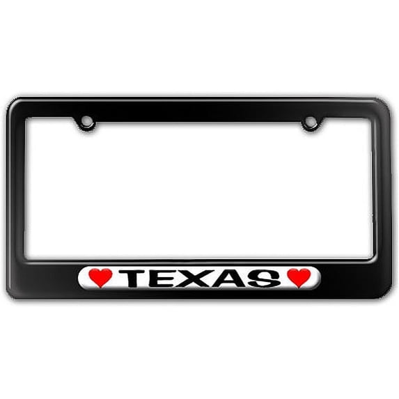 Texas Love with Hearts License Plate Frame