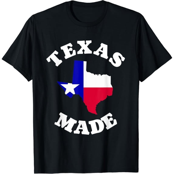 Texas Made Red White and Blue Texas Flag Texas State Pride T-Shirt Black 4X-Large