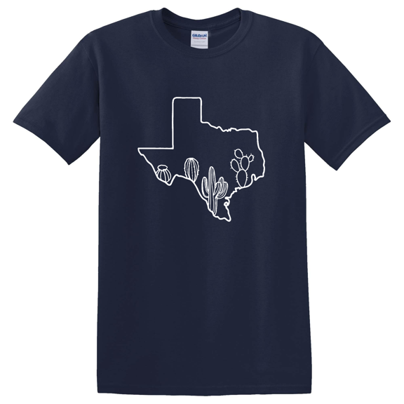Texas Map Cactus Home State Graphic T-Shirt