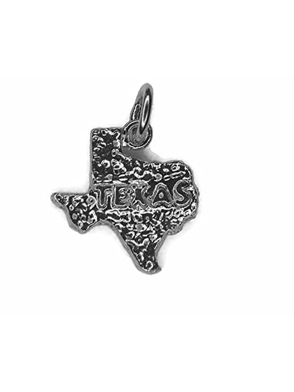Texas Map Charm Pendant .925 Sterling Silver