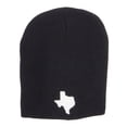 thumbnail image 1 of Texas Map Embroidered Big Short Beanie - Black XL-3XL, 1 of 5