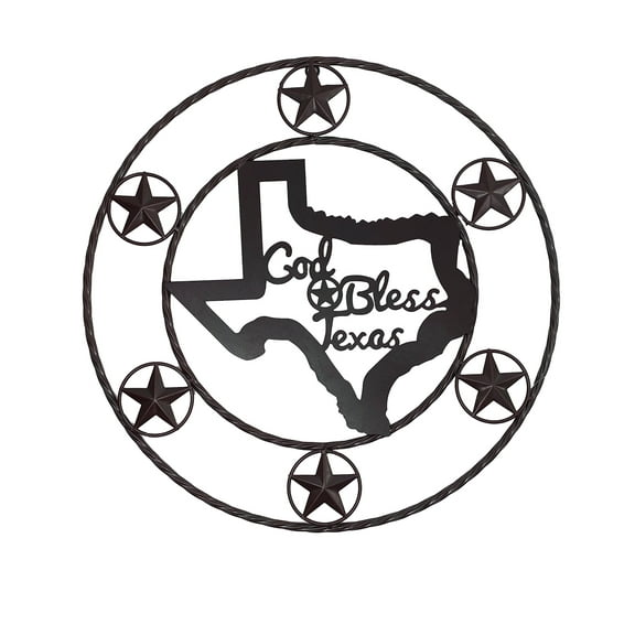Texas Map "God Bless Texas" Wall Circle