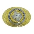 thumbnail image 1 of Texas Map Jumbo Gold Rhinestones Oval Finished Belt Buckle Large Big Limited Discontinued Product, 1 of 2