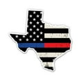 thumbnail image 1 of Texas Map Police Firefighter Flag - 12" Vinyl Sticker Waterproof Decal, 1 of 1