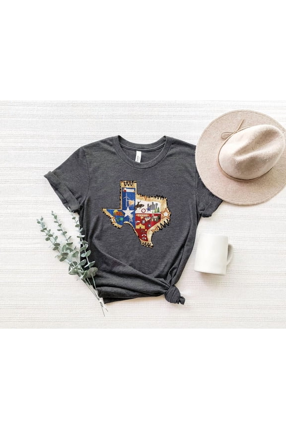 Texas Map Shirt, Texas Shirt, Home State Shirt, Texas Map Silhouette Tee, Texas S, Texas Tshirt, Floral Shirts, F1298
