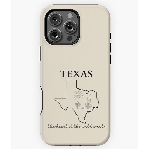 Texas Map Wild West Cowboy Style Phone Case for iPhone 16 15 14 13 12 11 Pro Max