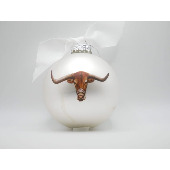 Texas Mascot Glass Ball Ornament