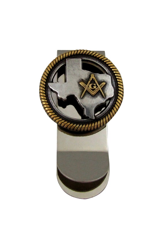Texas Masonic Mens Credit Card Holder Freemason Money Clip