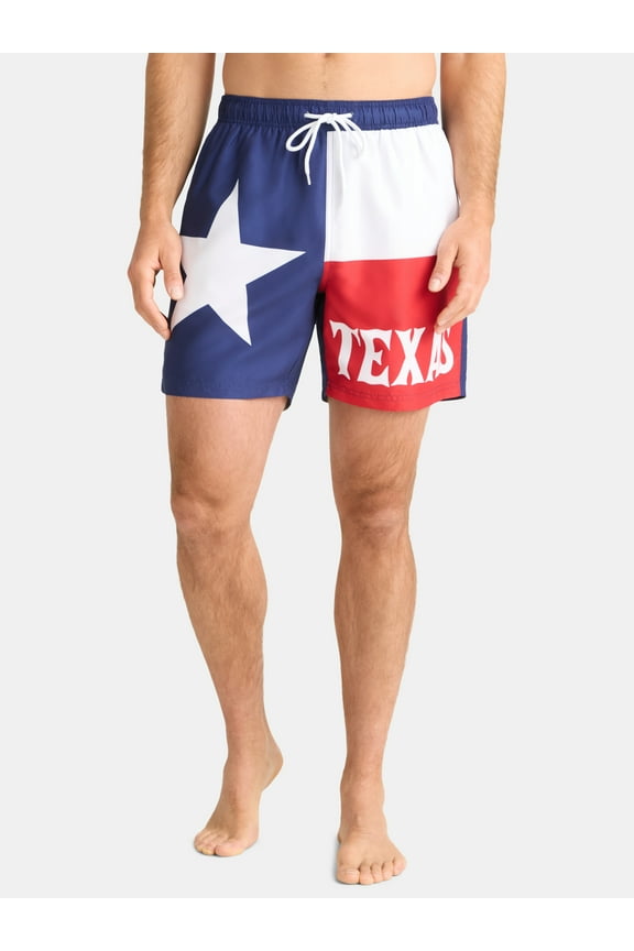 Men's & Big Men's Americana Swim Trunks, Sizes S-3XL