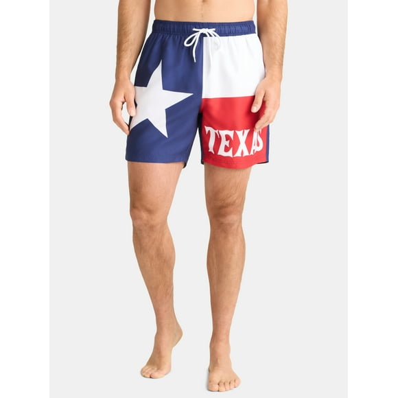Way to Celebrate Men's & Big Men's Americana Swim Trunks, Sizes S-3XL