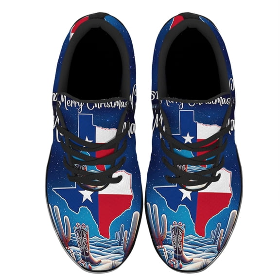 Texas Merry ChriStas Y'all Shoes Sneakers for Women Men Black Size 3.5