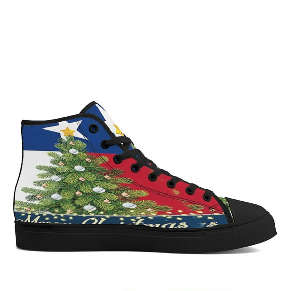 Texas Merry Christmas High Top Canvas Shoes Sneakers Black Size 4.5