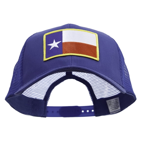 Texas Middle State Patched Big Size Solid Cotton Twill High Profile Mesh Pro Style Cap - Royal XL-3XL