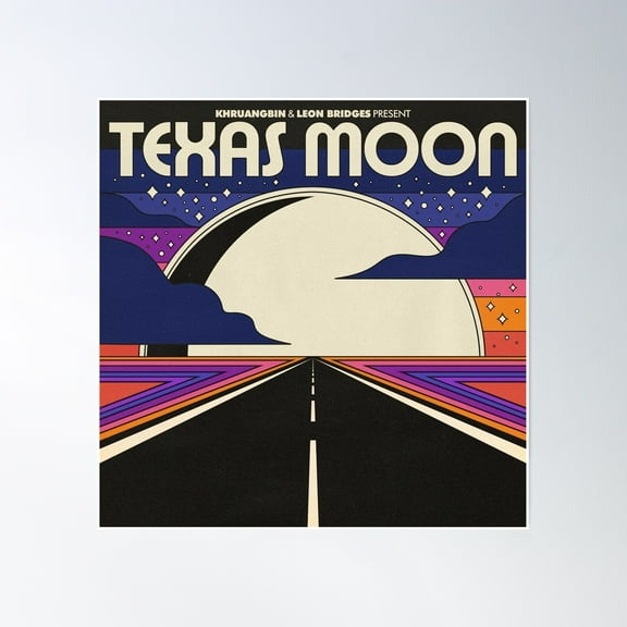 Texas Moon Poster Wall Art, Modern Wall Decor, 8x12 UNFRAMED