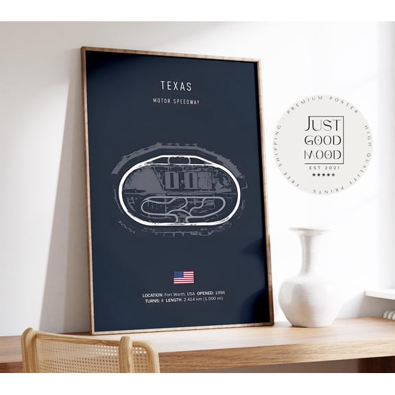 Texas Motor Speedway Poster, Nascar Racetrack Wall Art, Unframed Paper Poster 8x10in