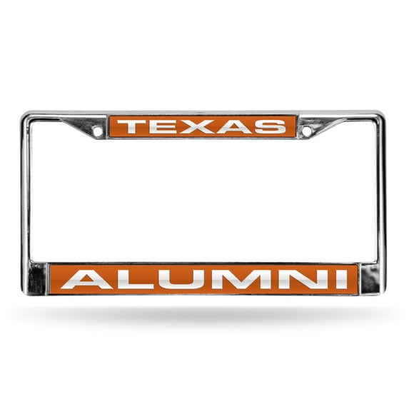 Texas NCAA Longhorns Chrome Metal ALUMNI License Plate Frame Holder